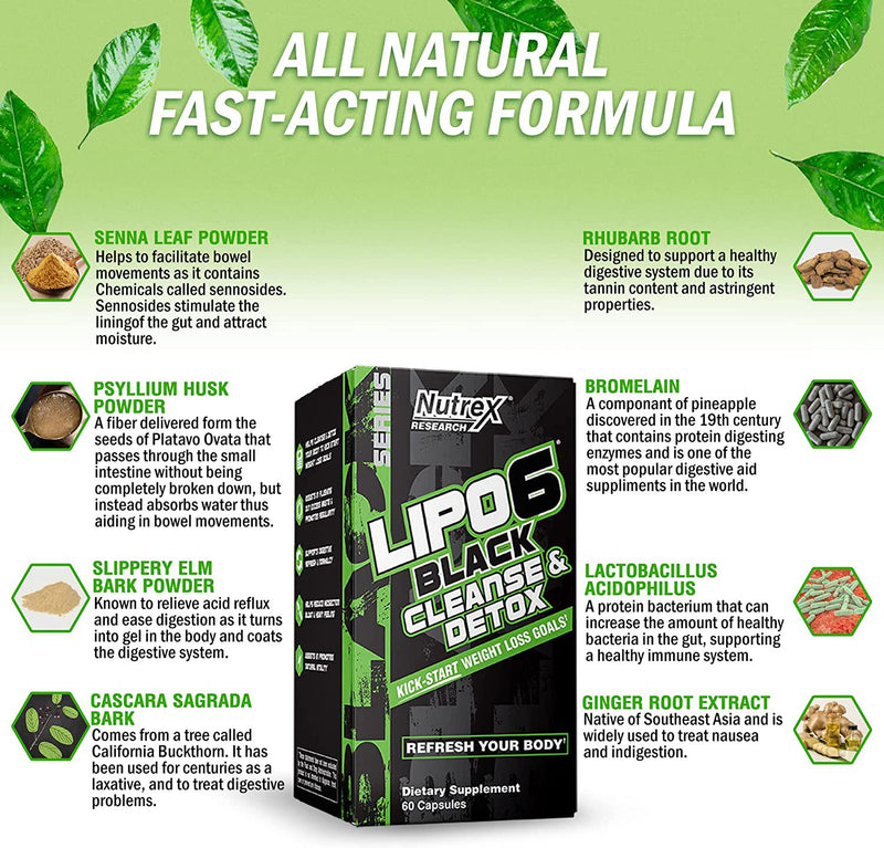 Lipo-6 Cleanse and Detox for Weight Loss and Digestive Health | 7 Day Fast-Acting Natural Colon Cleanser and Detox for Women and Men | Reduce Bloating, Boost Energy, Ease Digestion