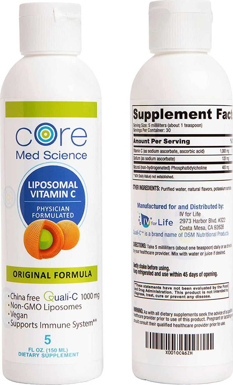 Liposomal Vitamin C 1000 mg Liquid - Formed LIPOSOMES - Original Formula - QualiÂ -C Vitamin C from Scotland- Made in The USA - Optimized Absorption - Immune Support - Non-GMO Vegan 30 Servings