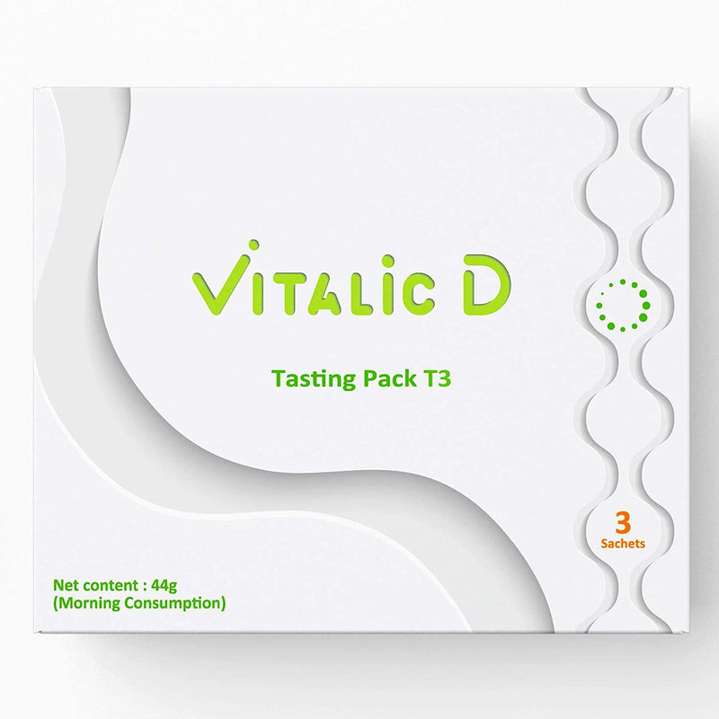 Liquid Fast Diet, Vitalic D Tasting Pack T3, Breakfast Replacement. Natural High Fiber Meal. So Easy to Start A New Day. Super from Breakfast. (3 Packets)