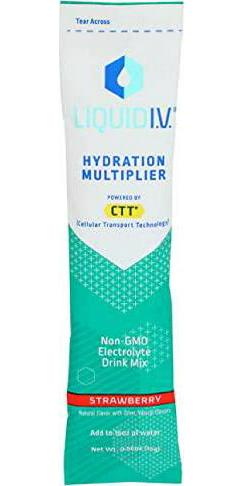 Liquid IV Hydration Multiplier Electrolyte Mix Strawberry Single, 0.56 OZ