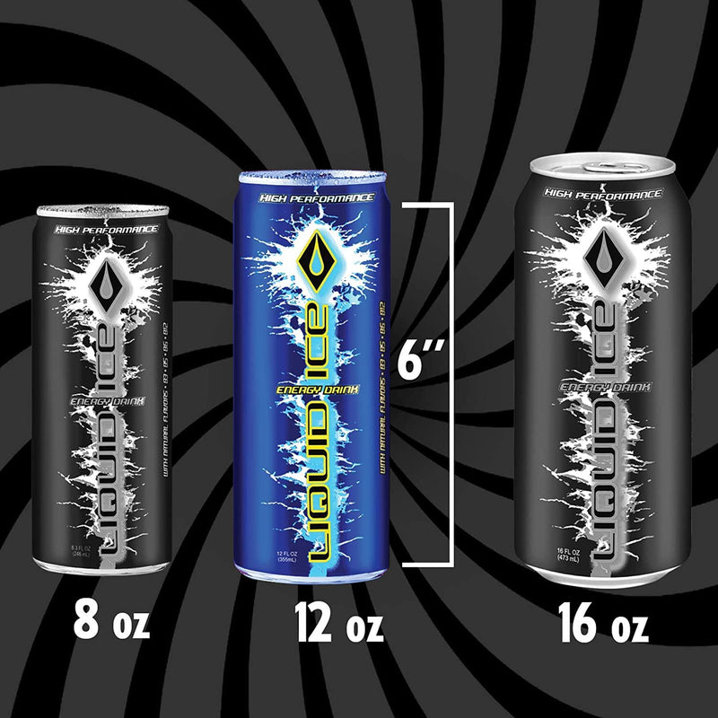 Liquid Ice Blue Energy Drink, 12 Ounce, 24 Count