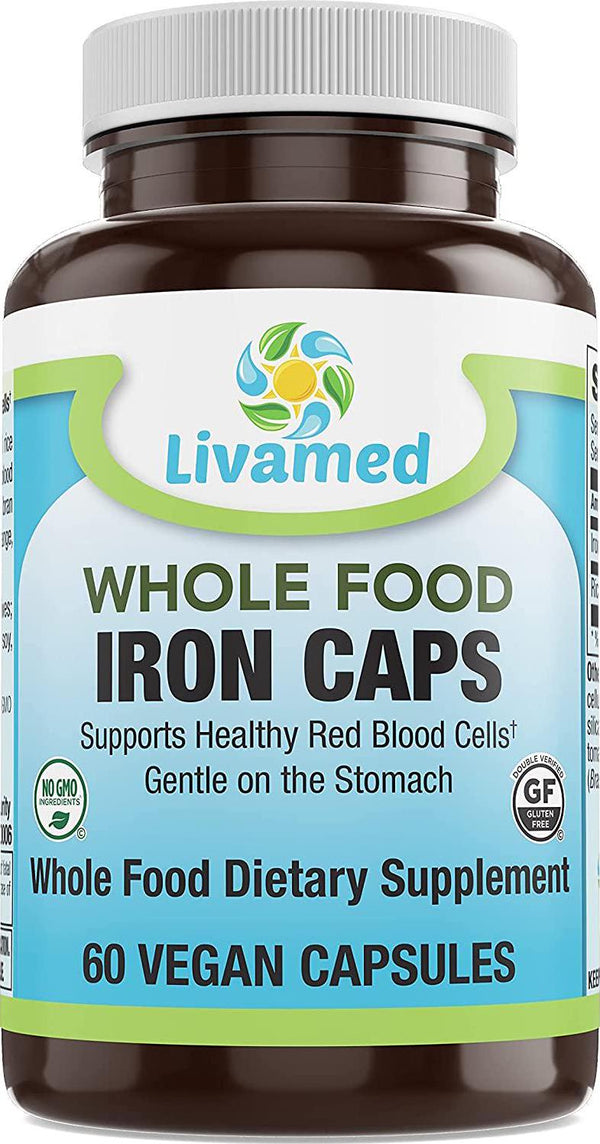 Livamed - Iron Veg Caps - Whole Food Essentials 60 Count
