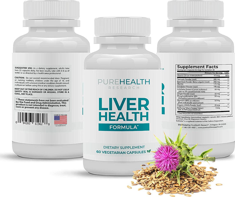 Liver Health Superstar by Purehealth Research -Impressive for Liver Markers, Oxidative Stress and Metabolic Functions. Fights Free Radicals, Dampens Immunity Markers, and Boosts Detox Flush, 3 Bottles