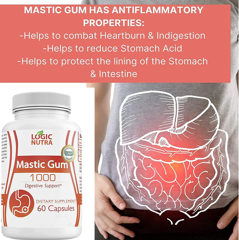 Mastic Gum - Digestive Support - 1,000 MG (60 Vegetarian Capsules
