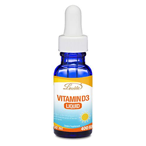 Lovita Vegan Vitamin D3 Liquid, 400IU per Drop, 30ml, 1000 Servings