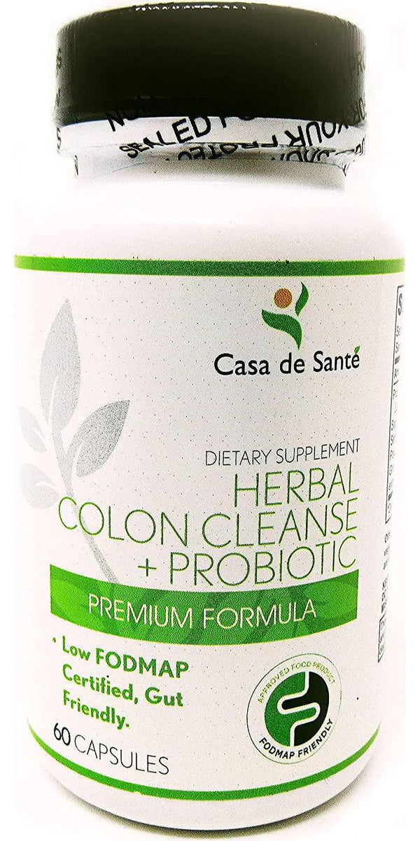 Low FODMAP Certified Herbal Colon Cleanse and Probiotic, Dairy, Soy, and Gluten Free Detox Cleanse - Casa de Sante