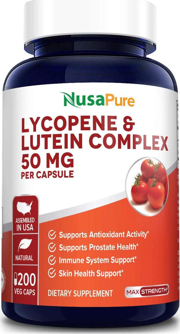 Lycopene 50MG 200 Capsules (Non-GMO and Gluten Free) Antioxidant Natural Tomato Great for Prostate Health, Immune System Support, Heart Health, Eyesight Support