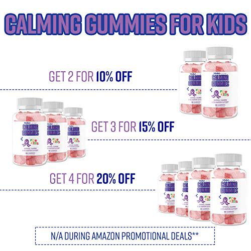 MAV NUTRITION Magnesium Gummies for Kids, with our Calming Herbal Blend | For Sleep Support and Anxiety Relief | Promotes a Natural Wake and Sleep Cycle | Non-GMO, 50mg of Magnesium per serving, 60 Gummies