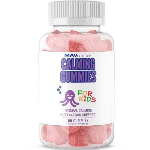 MAV NUTRITION Magnesium Gummies for Kids, with our Calming Herbal Blend | For Sleep Support and Anxiety Relief | Promotes a Natural Wake and Sleep Cycle | Non-GMO, 50mg of Magnesium per serving, 60 Gummies