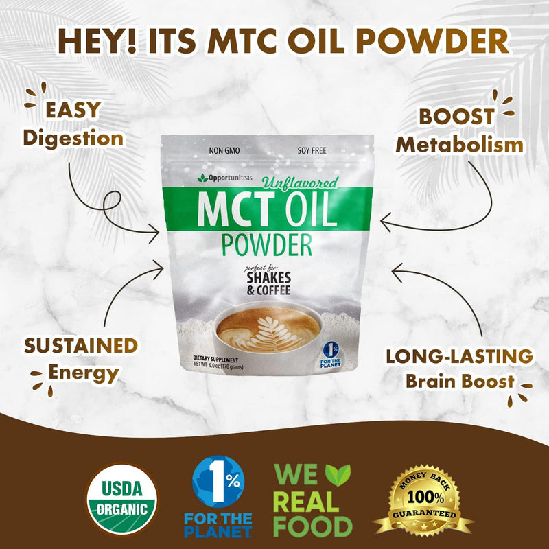 MCT Oil Powder - Delicious Creamer for Coffee, Tea, Smoothie, Recipe - Perfect Supplement for Keto, Ketogenic Diet - Easy Digestion and Instant Energy - Non GMO, Gluten Free, Soy Free - 6 oz