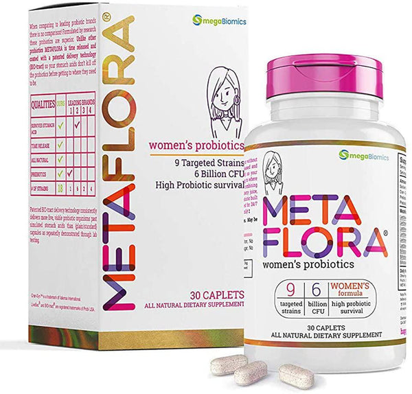 METAFLORA Probiotic Supplements-Advanced Women Health Formula- 30 Daily Tablets-Time Released-Cranberry Extract- Naturally Occuring D-Mannose
