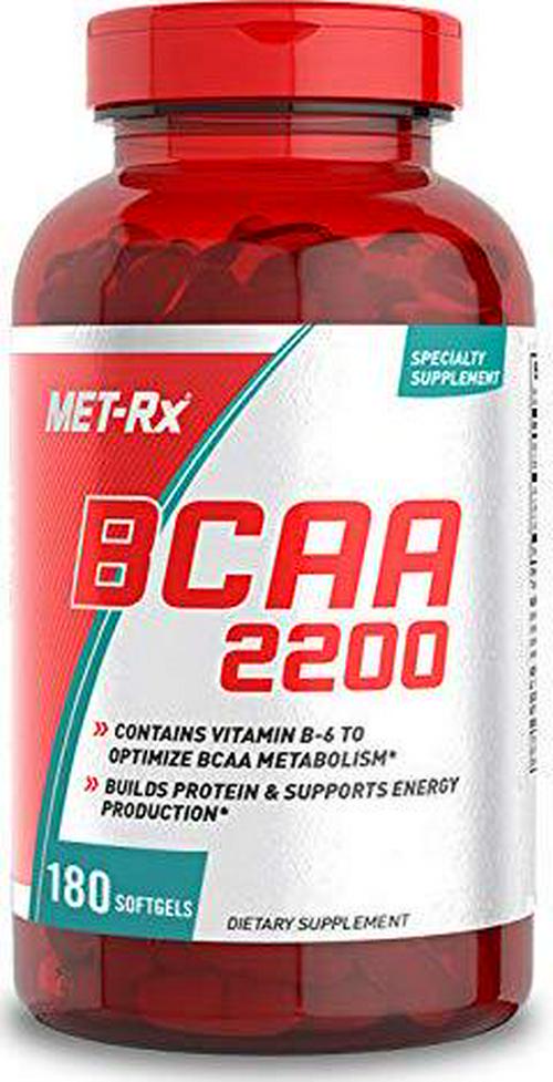 MET-Rx BCAA 2200 Amino Acid Supplement, Supports Muscle Recovery, 180 Softgels