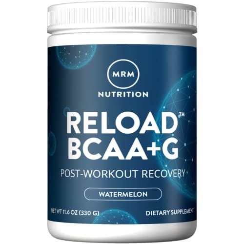 MRM Nutrition Reload BCAA+G Post-Workout Recovery| Watermelon Flavored| 9.6g Amino Acids| with CarnoSyn| Muscle Recovery| Keto Friendly| 26 Servings