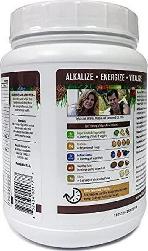 MacroMeal Omni Superfood Powder to The People Bundle - Time-Release Protein Blend, Greens, Digestive Enzymes, Fiber, Energy, 1 Chocolate x 39.5oz (28 Servings) + 1 Vanilla x 39.5oz (28 Servings)