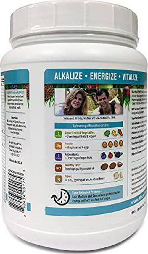 MacroMeal Omni Superfood Powder to The People Bundle - Time-Release Protein Blend, Greens, Digestive Enzymes, Fiber, Energy, 1 Chocolate x 39.5oz (28 Servings) + 1 Vanilla x 39.5oz (28 Servings)