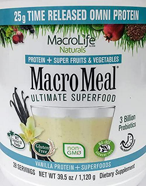 MacroMeal Omni Superfood Powder to The People Bundle - Time-Release Protein Blend, Greens, Digestive Enzymes, Fiber, Energy, 1 Chocolate x 39.5oz (28 Servings) + 1 Vanilla x 39.5oz (28 Servings)