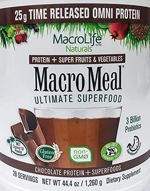 MacroMeal Omni Superfood Powder to The People Bundle - Time-Release Protein Blend, Greens, Digestive Enzymes, Fiber, Energy, 1 Chocolate x 39.5oz (28 Servings) + 1 Vanilla x 39.5oz (28 Servings)