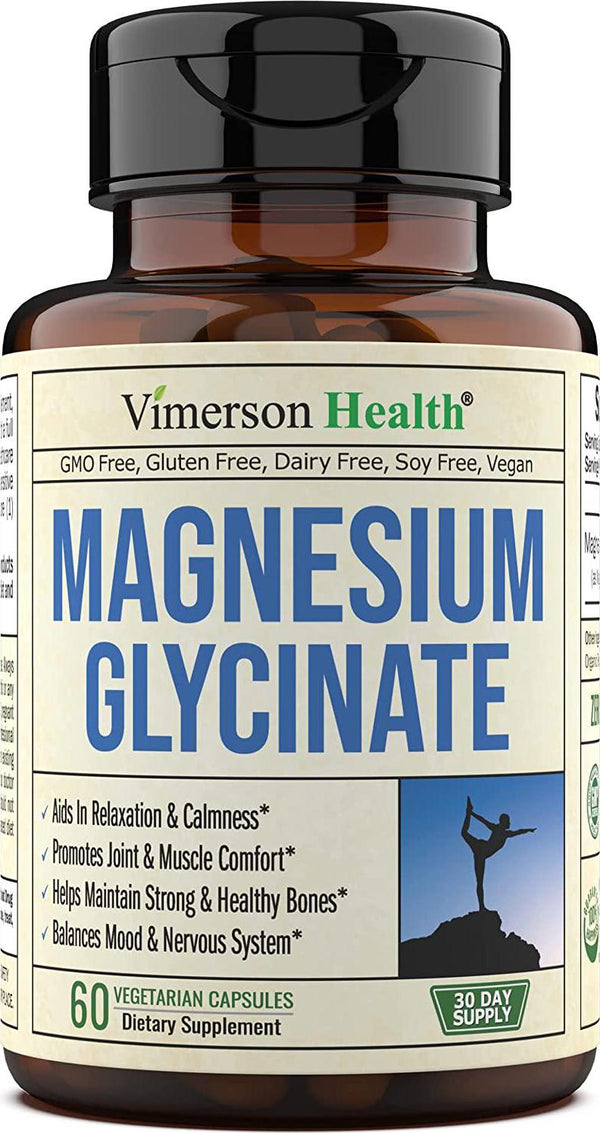 Magnesium Glycinate Supplement for Calmness and Relaxation. Pure Chelated Magnesium for Better Absorption. Helps Improve Mood and Hormonal Balance. Reduce Fatigue. Vegan, Gluten-Free. (60 Capsules)