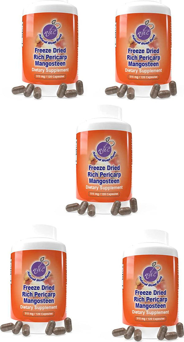 Mangosteen Freeze-Dried (60,000 mg)* Rich Pericarp, 120 Veggie Capsules/Bottle for Pain and Inflammation, Blood Glucose, Cardiovascular and Circulation, Prostate, Digestion, Skin, Cognitive Performance