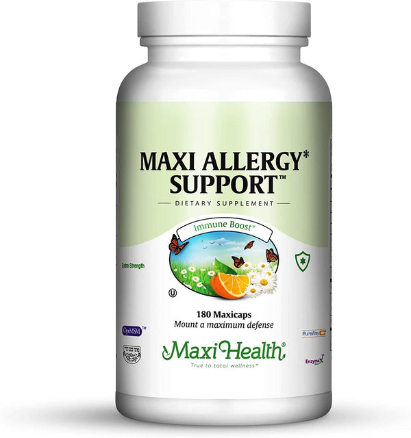 Maxi Health Allergy Support Vitamin C with MSM Sinus and Nasal Health, 180 Count