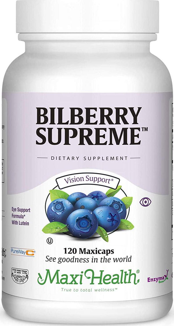 Maxi Health Bilberry Supreme with Eyebright and Lutein Eye Support Formula, 120 Count