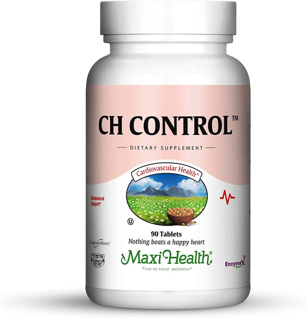 Maxi Health CH Control - with Vitamin E and Magnesium - Cholesterol Support - 90 Tablets - Kosher