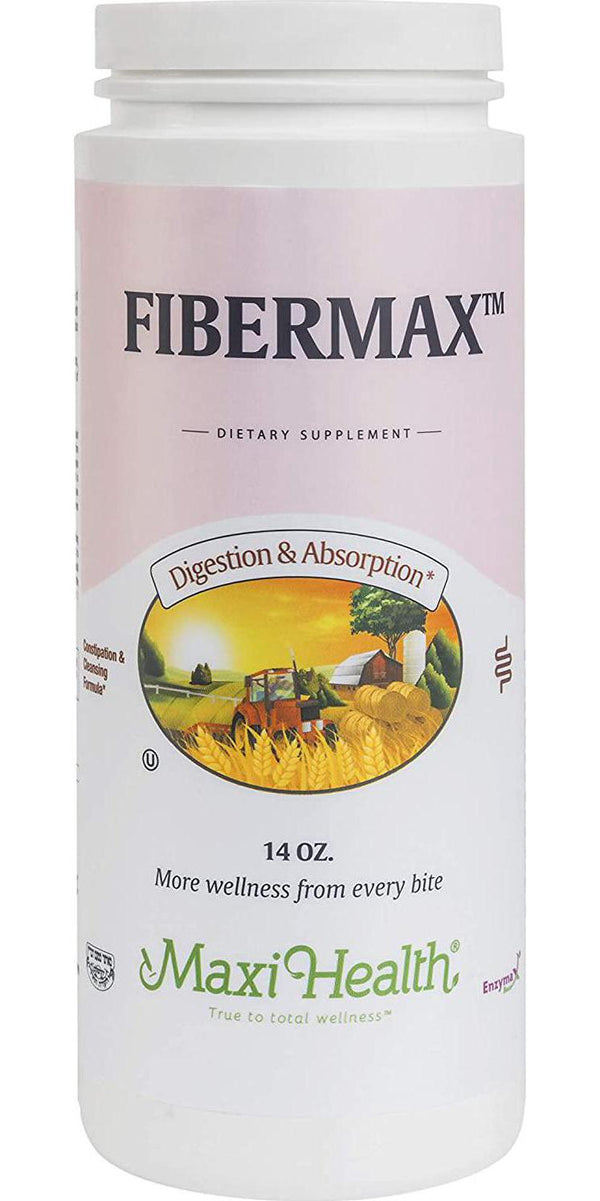 Maxi Health Fibermax Powder - Cleansing Formula - Laxative - 14 Ounce Bottle - Kosher