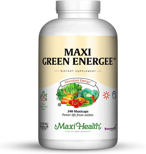Maxi Health Green Energee Super Whole Food Blend Capsules, Kosher, 240 Count