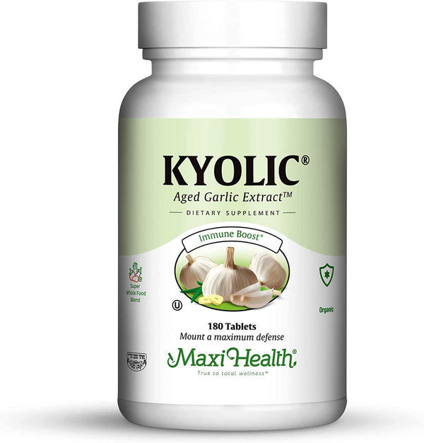 Maxi Health Kyolic 400 Aged Garlic Extract - Immune Booster - 180 Extra Strength Tablets - Kosher
