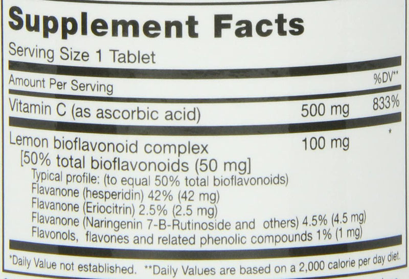 Maxi Health MAX C 500 mg - Vitamin C - with Lemon Bioflavonoids Complex - 100 Tablets
