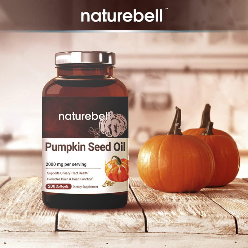 Maximum Strength Pumpkin Seed Oil Capsules 1000mg, 300 Liquid Soft-gels, Cold Pressed, Rich in Omega 3 6 Essential Fatty Acids, No GMOs and Made in USA