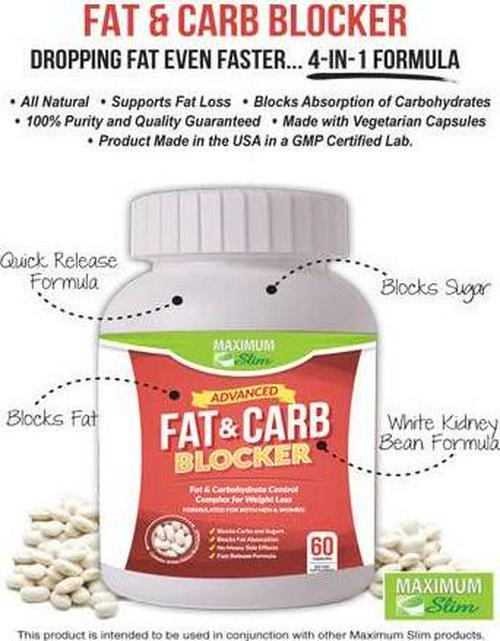 Maximum Trim - Premium Garcinia Cambogia and Fat and Carb Blocker Combo Pack. Most Effective for Weight Loss - 95% HCA Garcinia Cambogia; Supplements to Reduce Appetite and Block Fat and Sugar