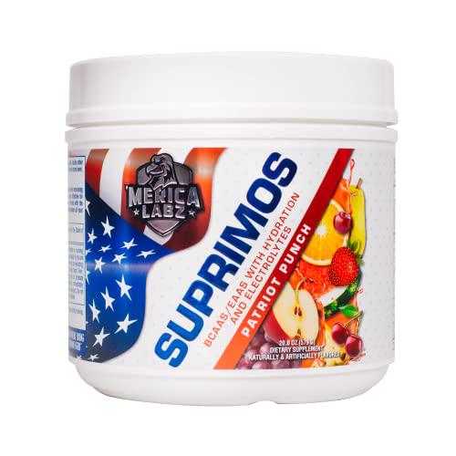 'Merica Labz Suprimos BCAA/EAA Supplement with Eletrolytes for Maximum Performance and Endurance 30 Servings (Patriot Punch)