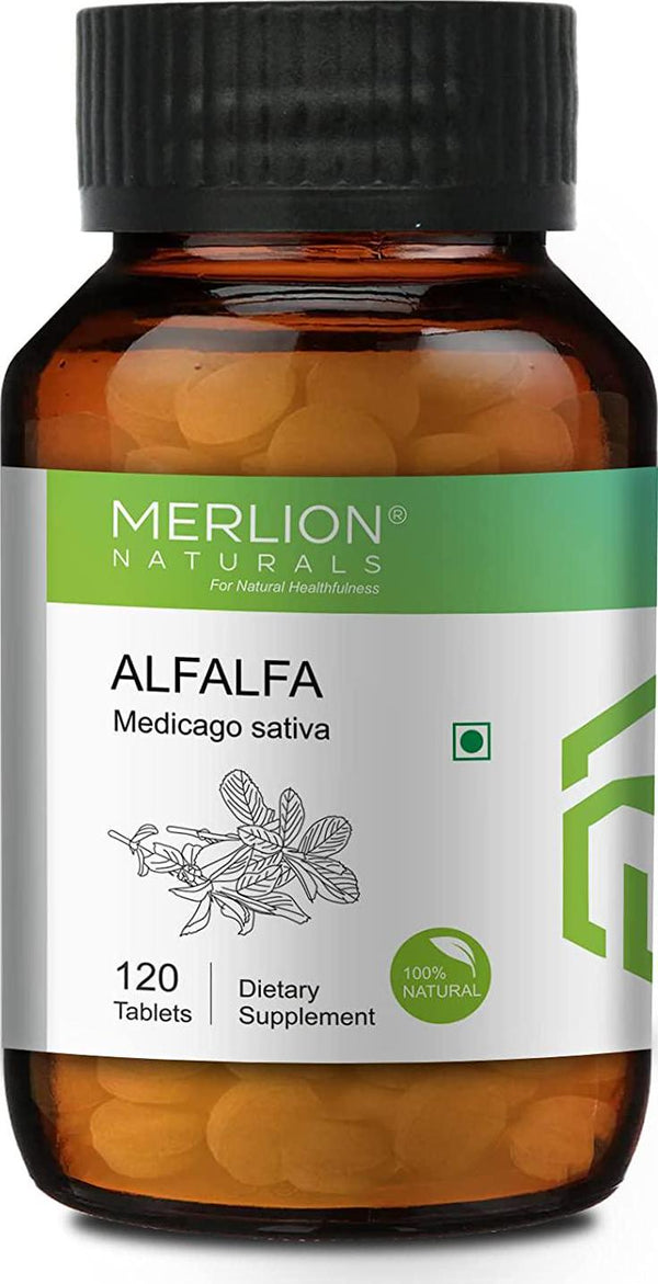 Merlion Naturals Alfalfa Tablets, Medicago Sativa, All Natural, Pure Herbs 500mg x 120 Tablets