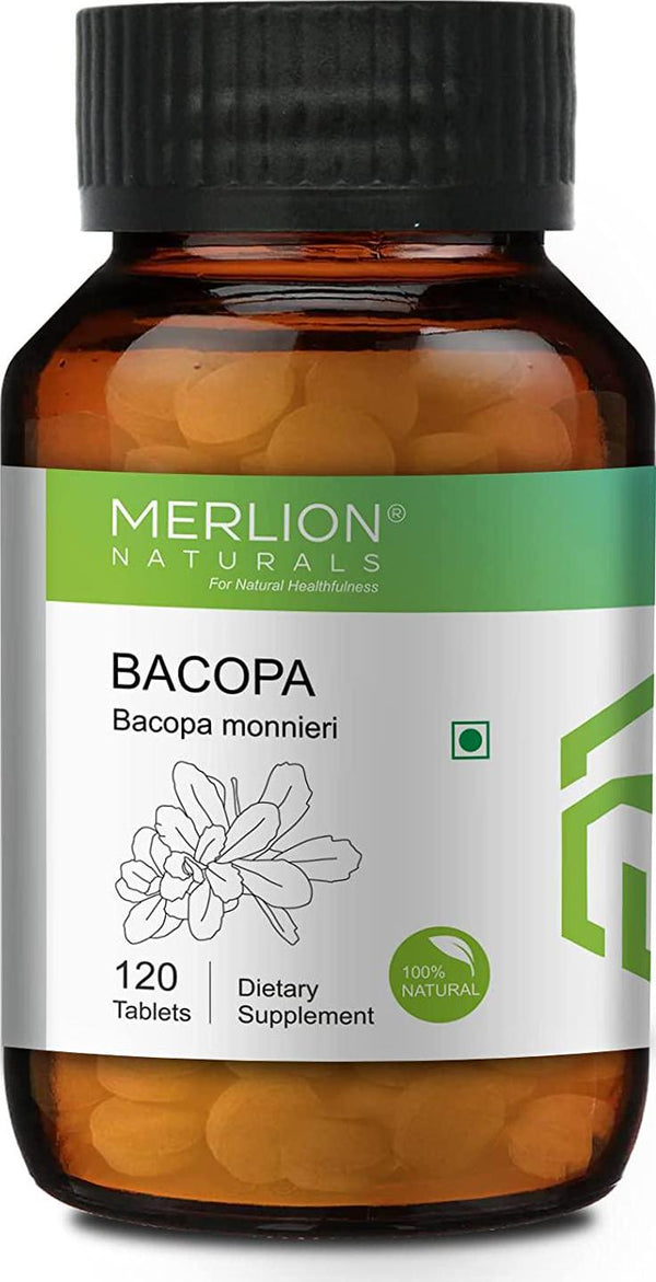 Merlion Naturals Bacopa Tablets (Brahmi) Bacopa monnieri, All Natural, Pure Herbs 500mg x 120 Tablets