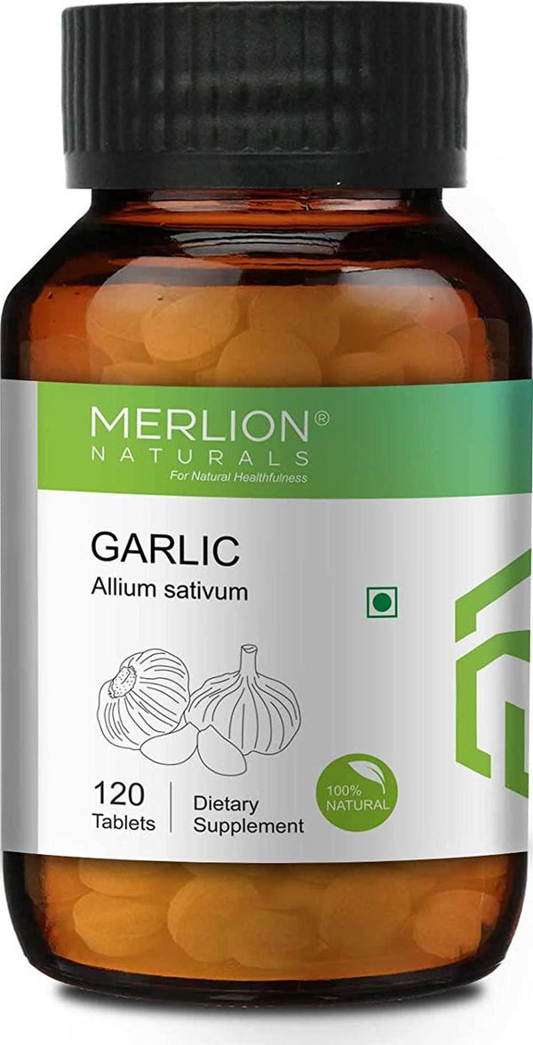 Merlion Naturals Garlic Tablets Allium sativum, All Natural, Pure Herbs 500mg x 120 Tablets
