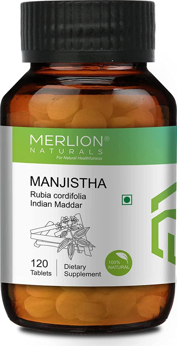 Merlion Naturals Manjistha Tablets ( Indian Maddar ) Rubia cordifolia, All Natural, Pure Herbs 500mg x 120 Tablets
