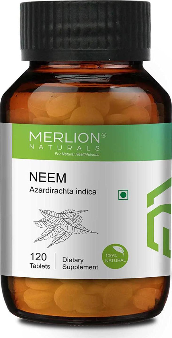 Merlion Naturals Neem Tablets Azardirachta indica, All Natural, Pure Herbs 500mg x 120 Tablets