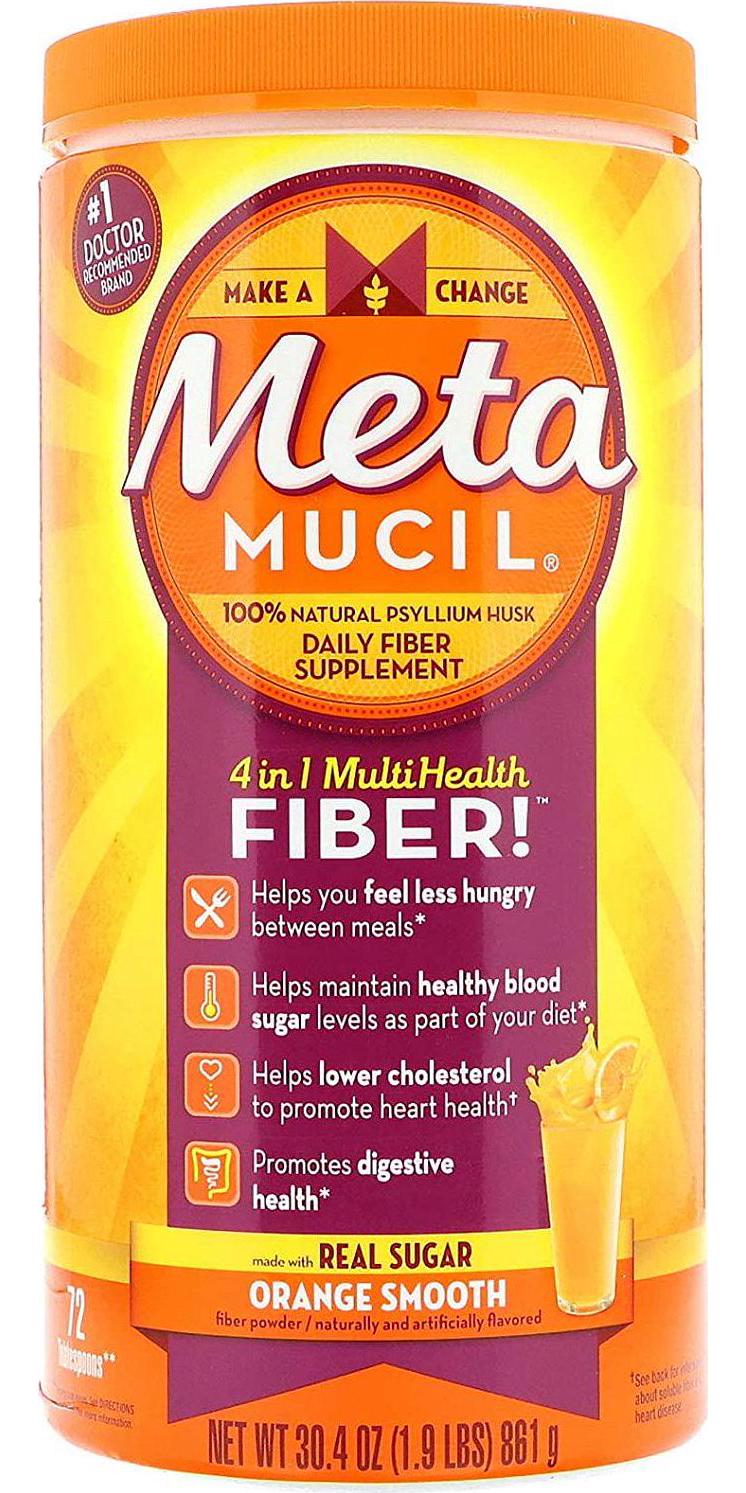 Metamucil, 4 in 1 MultiHealth Fiber Powder, Orange Smooth, 1.9 lbs (861 g)