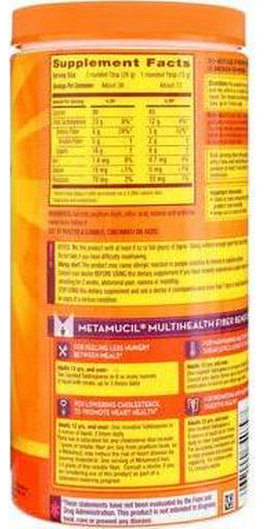 Metamucil, 4 in 1 MultiHealth Fiber Powder, Orange Smooth, 1.9 lbs (861 g)