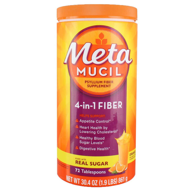 Metamucil, 4 in 1 MultiHealth Fiber Powder, Orange Smooth, 1.9 lbs (861 g)