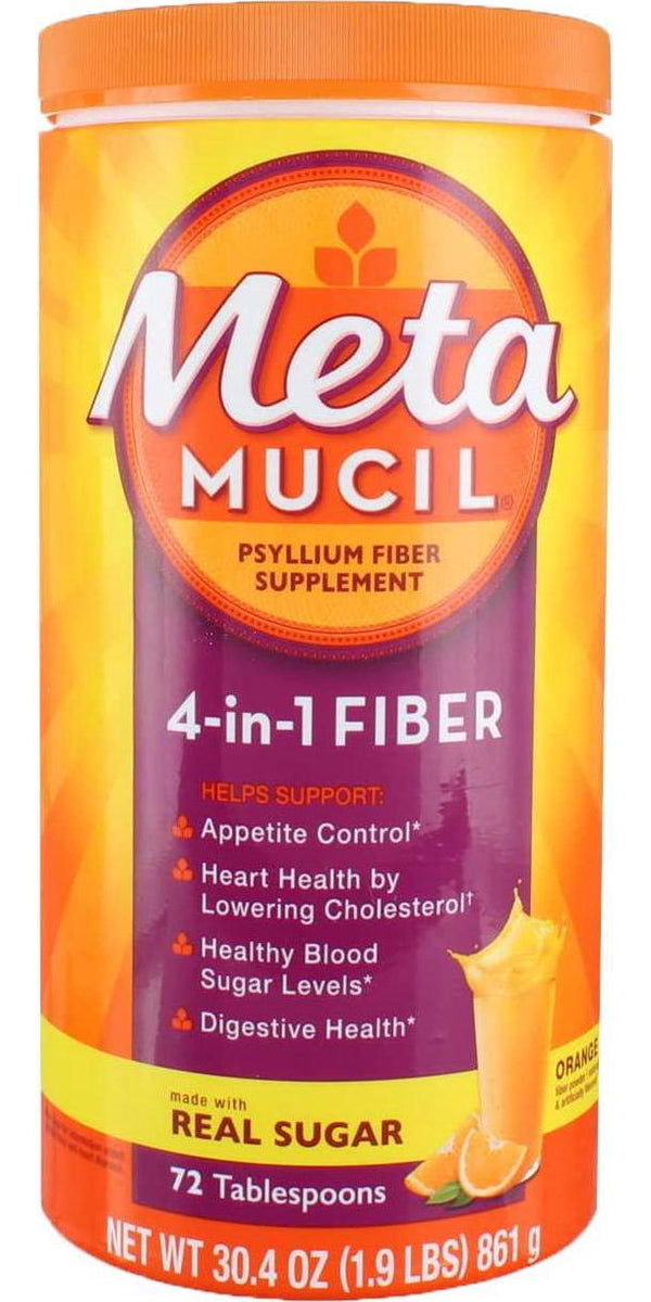 Metamucil, 4 in 1 MultiHealth Fiber Powder, Orange Smooth, 1.9 lbs (861 g)