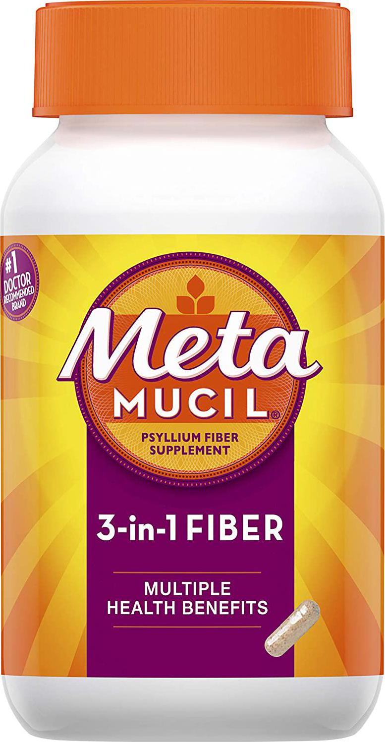 Metamucil Daily Fiber Supplement, Psyllium Husk Capsules, 160 Capsules (Pack of 2)