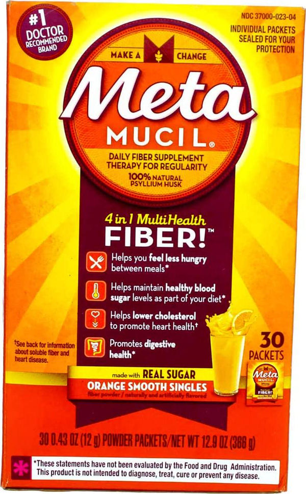 Metamucil Fiber Singles Smooth Texture Orange - 30 Packets