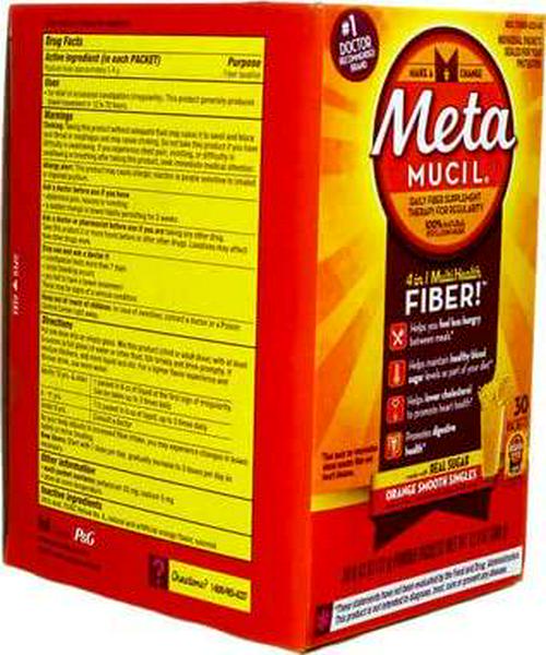 Metamucil Fiber Singles Smooth Texture Orange - 30 Packets