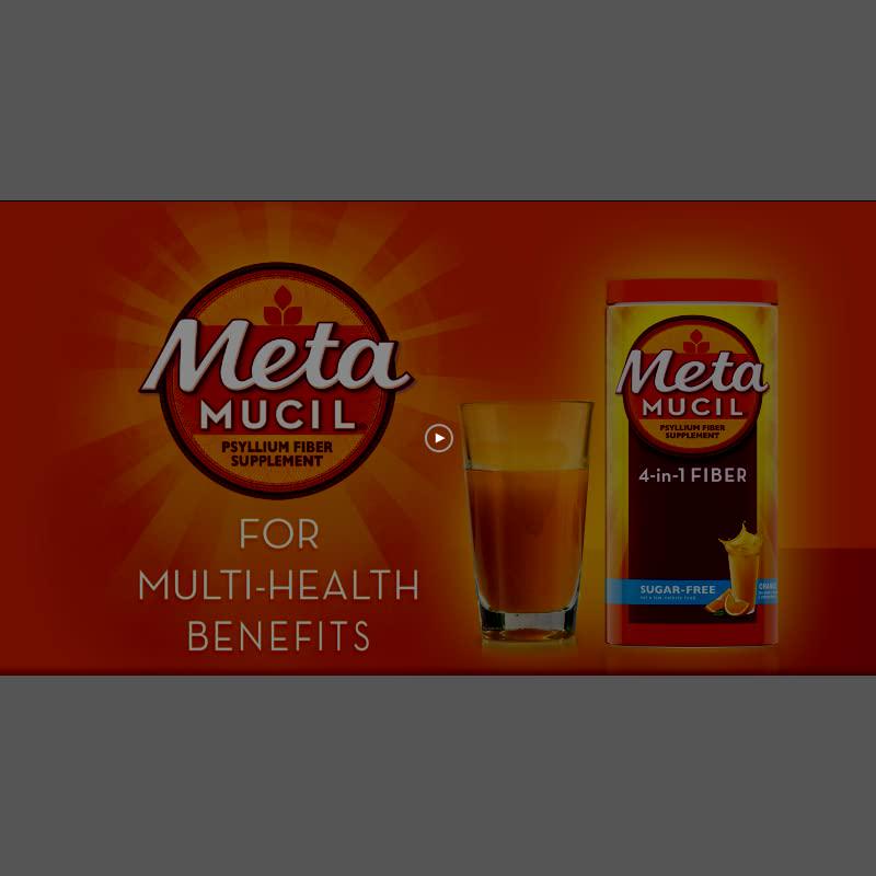 Metamucil, Fiber Supplement, Natural Psyllium Husk Powder, Plant Based, 4-in-1 Fiber for Digestive Health, No Sweeteners, 114 teaspoons (23.3 OZ Fiber Powder)