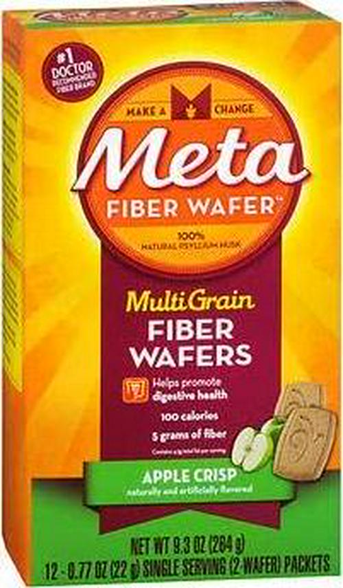 Metamucil MultiGrain Fiber Wafers Apple Crisp - 12 ct, Pack of 2