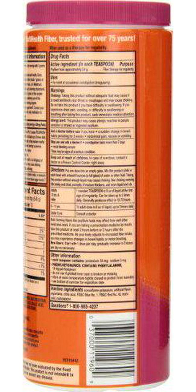 Metamucil Multi-Health Fiber by Meta, Berry Smooth Sugar Free 72 Teaspoons 15 Ounce (Pack of 2)