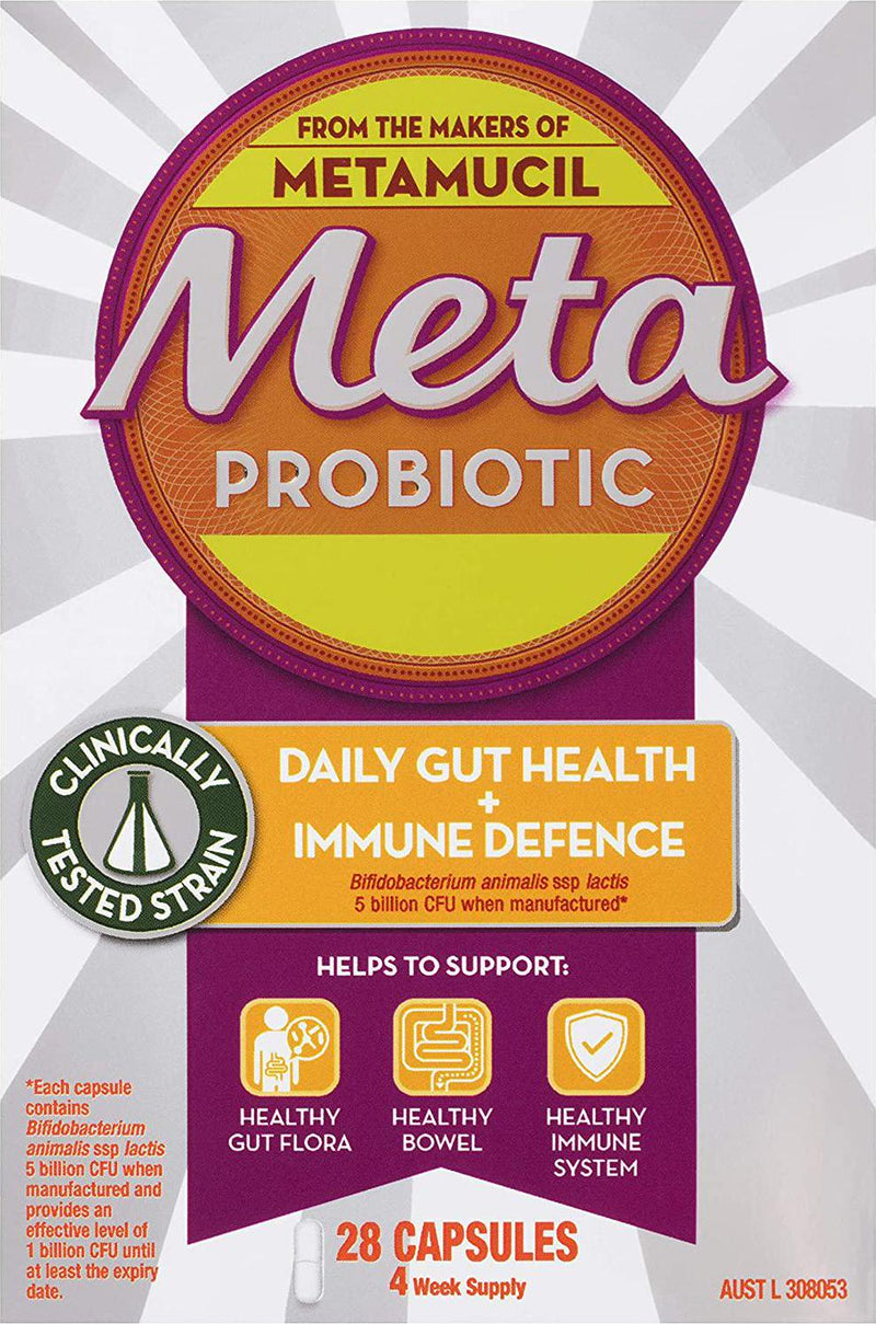 Metamucil Probiotic Daily Gut Health + Immune Defence Capsules, 28 Count