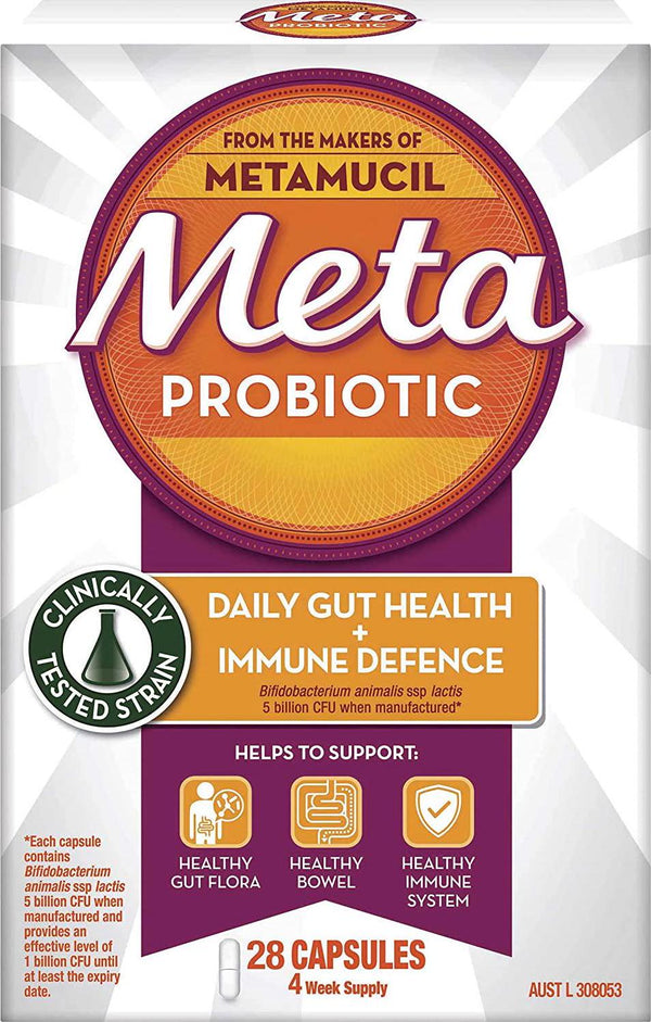 Metamucil Probiotic Daily Gut Health + Immune Defence Capsules, 28 Count